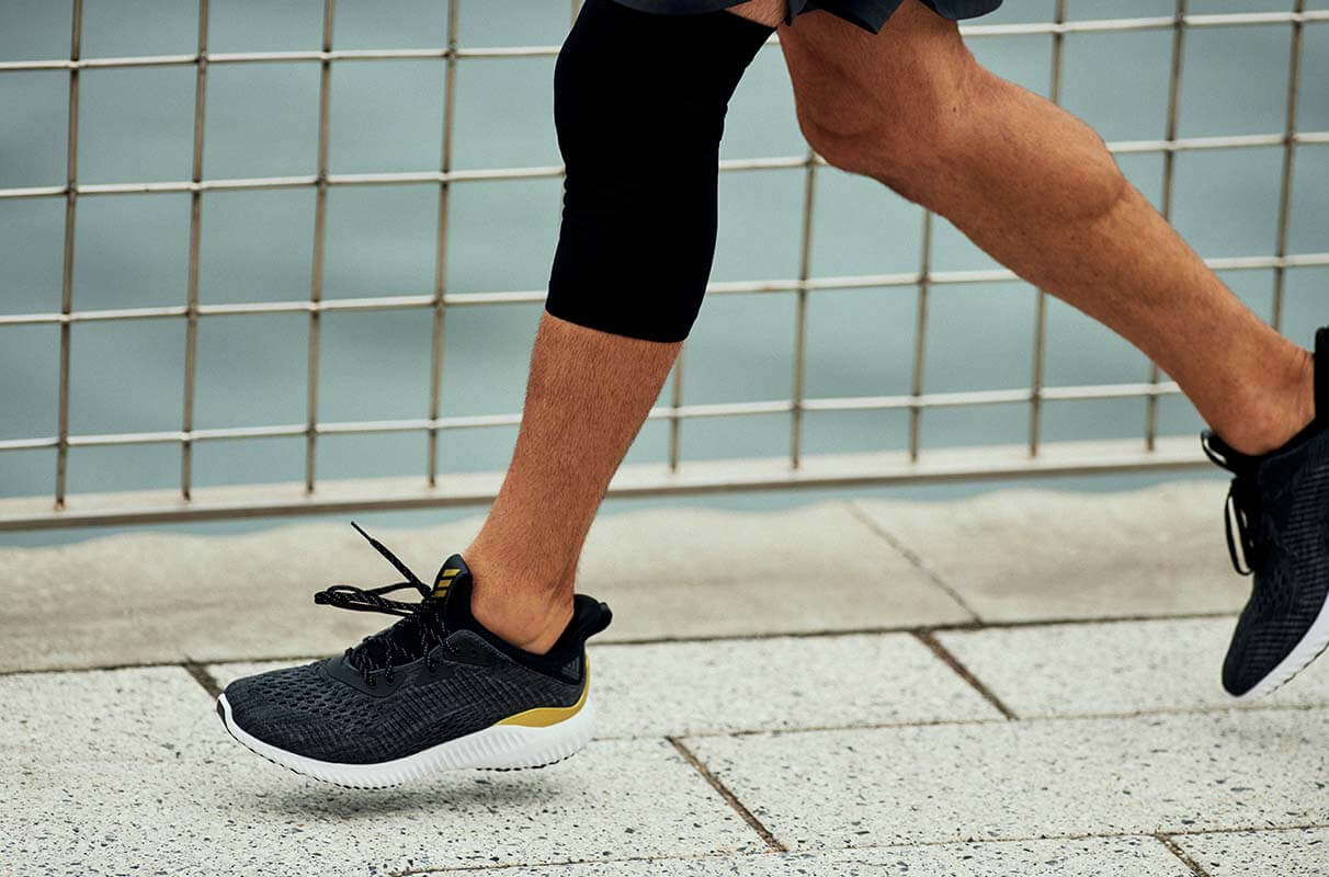 close up of runner's leg